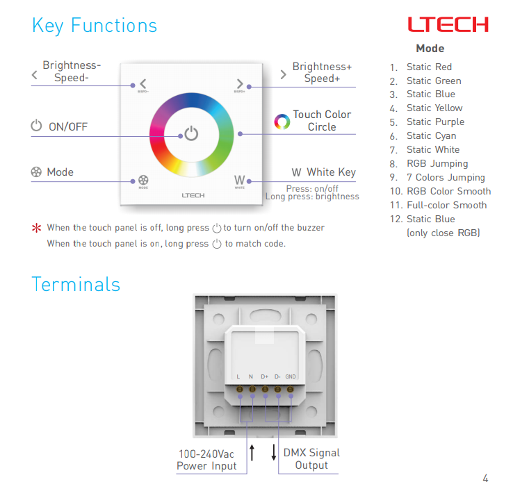 LTECH_DMX512_Master_Controller_EX4S_5