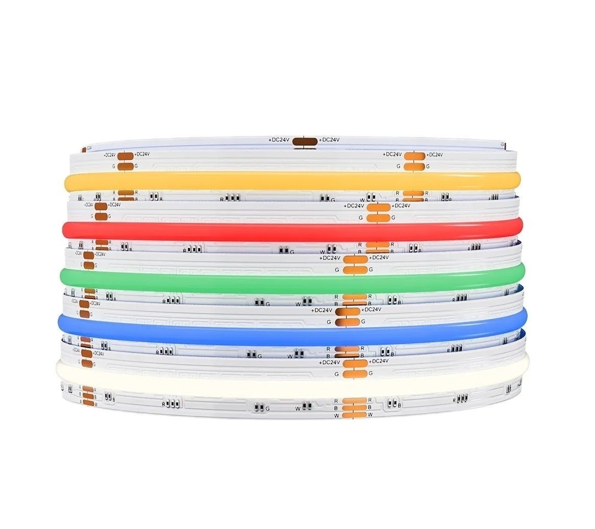 12mm 816LEDs/M 896LEDs/M RGBWW Flexible COB Led Light Strip High Density Linear Lighting