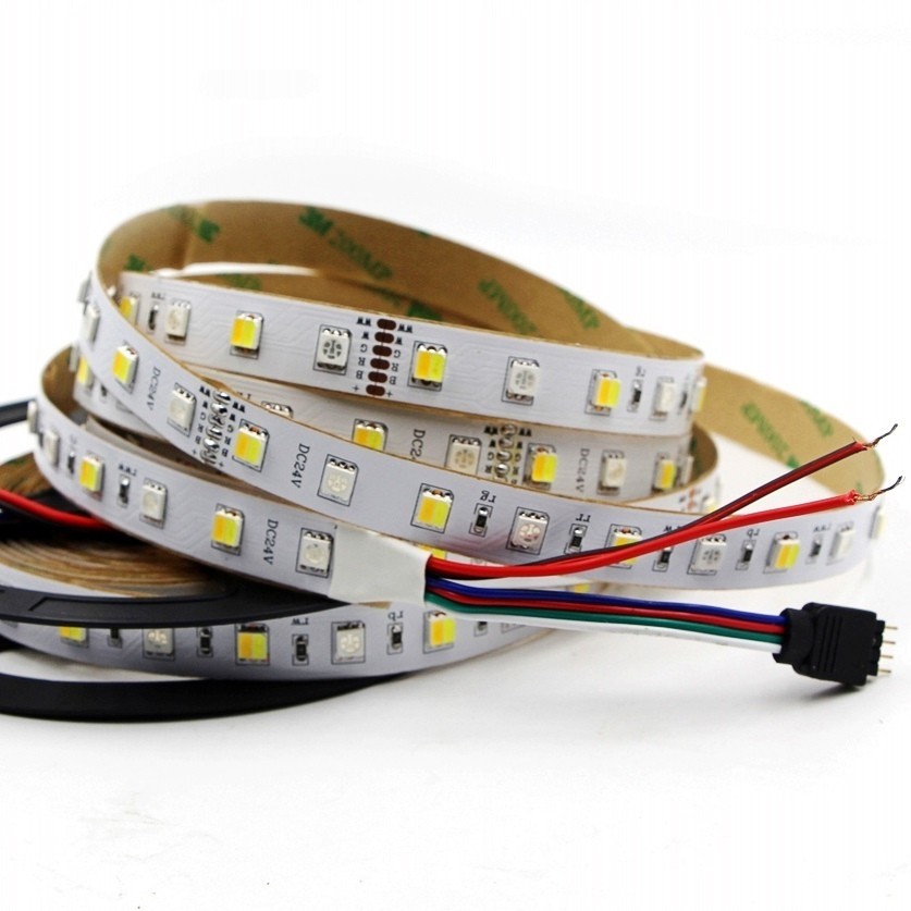 12V 24Vdc 5M 16.4 Feet 60LEDs/M 5050 RGB+CCT LED Tape Strip Light