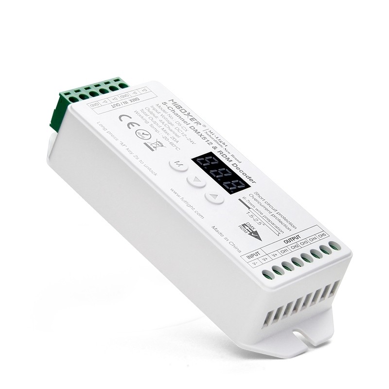 DC12-24V D5-CX 5-Channel Constant Voltage DMX512 & RDM Decoder Mi.Light LED Controller