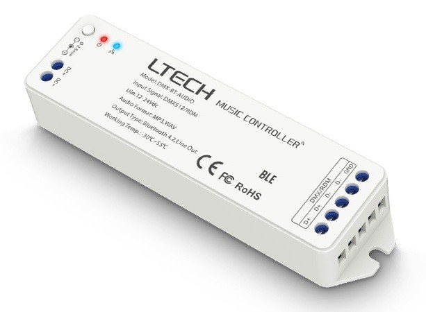 Ltech DMX-BT-AUDIO DC 12-24V DMX512/RDM Music LED Controller