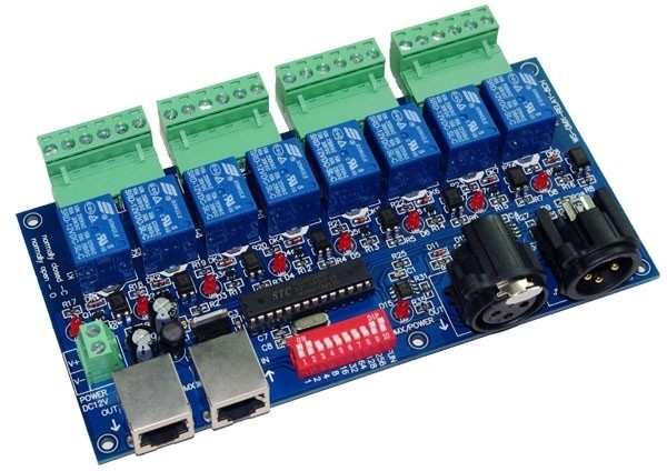 WS-DMX-RELAY-8CH 8CH Relay Switch DMX512 Decoder RGB Controller