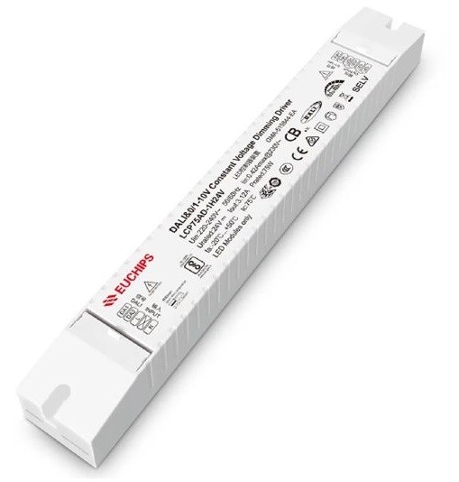 Euchips LCP75AD-1H24V 75W CV PWM PUSH 24V DC DALI 0-10V Led Driver