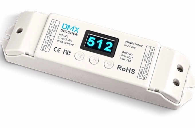 LTECH LT-823-6A 16bit DMX CV Decoder DC5-24V Input 6A 3CH Output