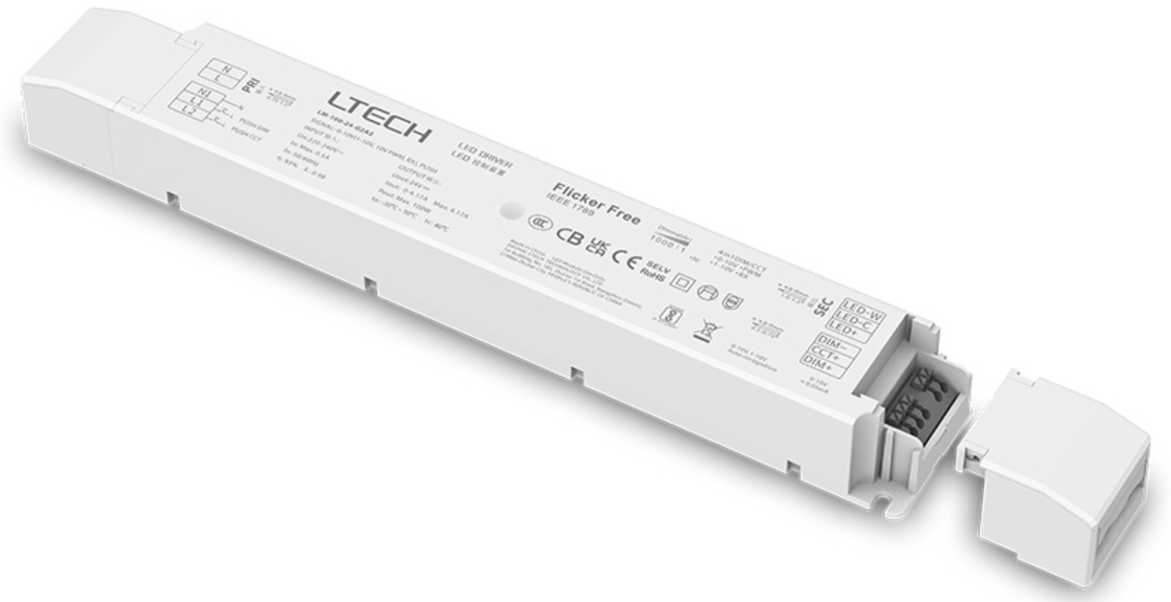LM-100-24-G2A2 100W Ltech 0-10V 1-10V Tunable White 24Vdc CV Led Driver