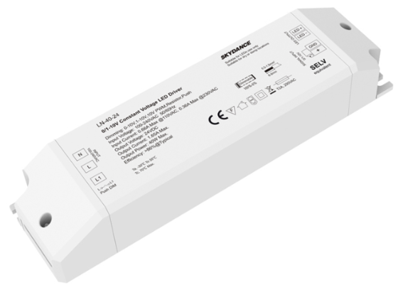 LN-40-24 Skydance Led Controller 40W 24VDC CV 0/1-10V& SwitchDim LED Driver