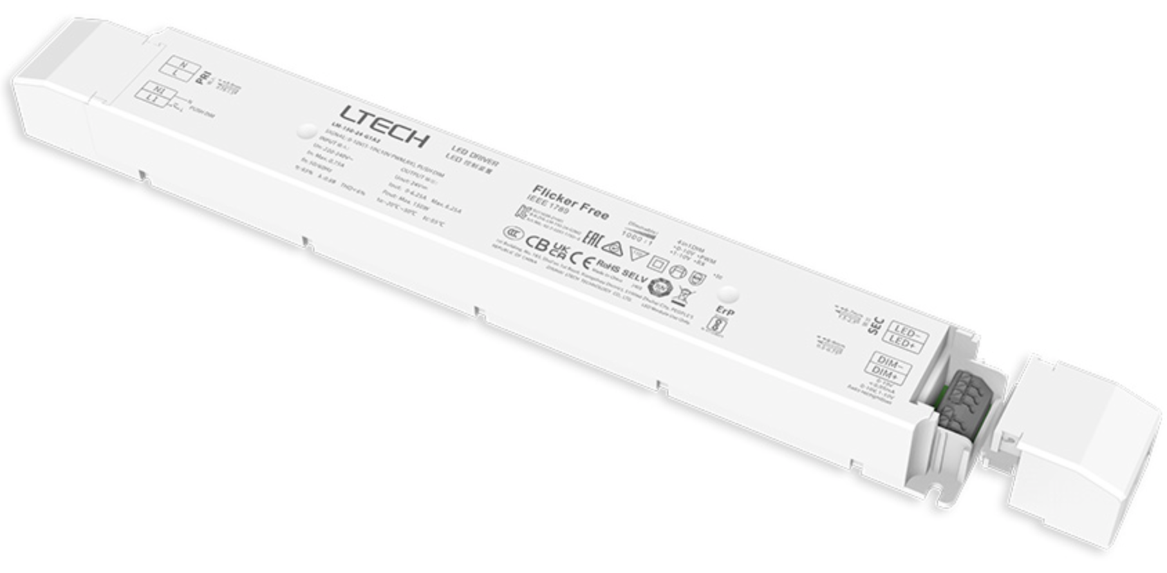 Ltech 150W 24Vdc CV 0-10V Led Driver LM-150-24-G1A2 1-10V Push Dim