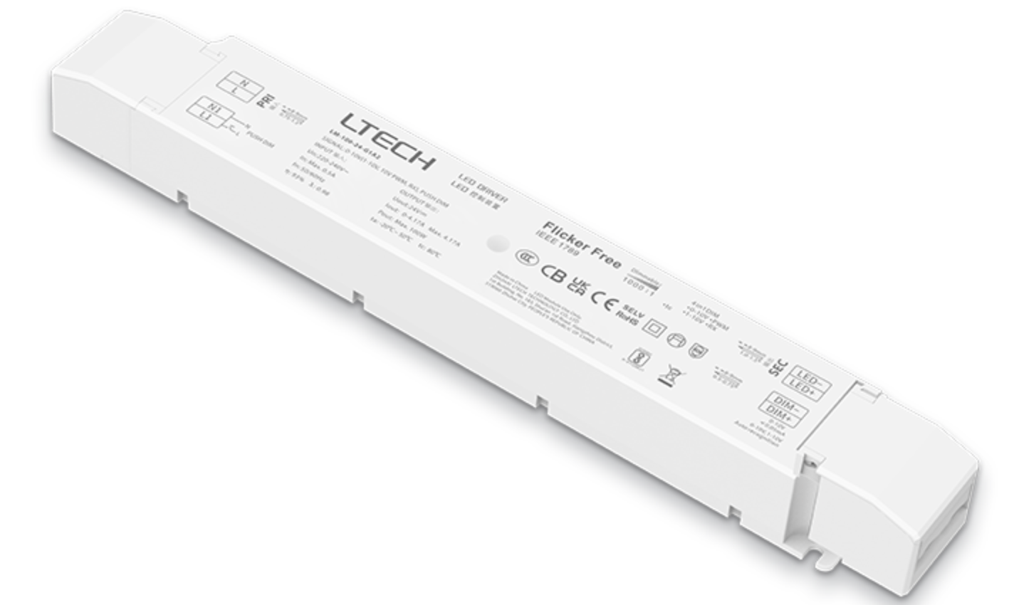 Ltech LM-100-24-G1A2 0-10V 1-10V CV 100W Led Dimming Driver 24Vdc