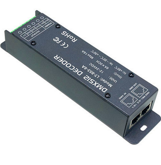 Ltech LT-853-6A DMX RDM CV Decoder 12-24Vdc 6A x 3CH 18A