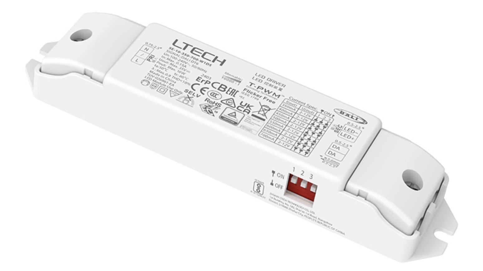 Ltech SE-10-350-700-W1DS 10W 350-700mA CC DALI-2 Driver