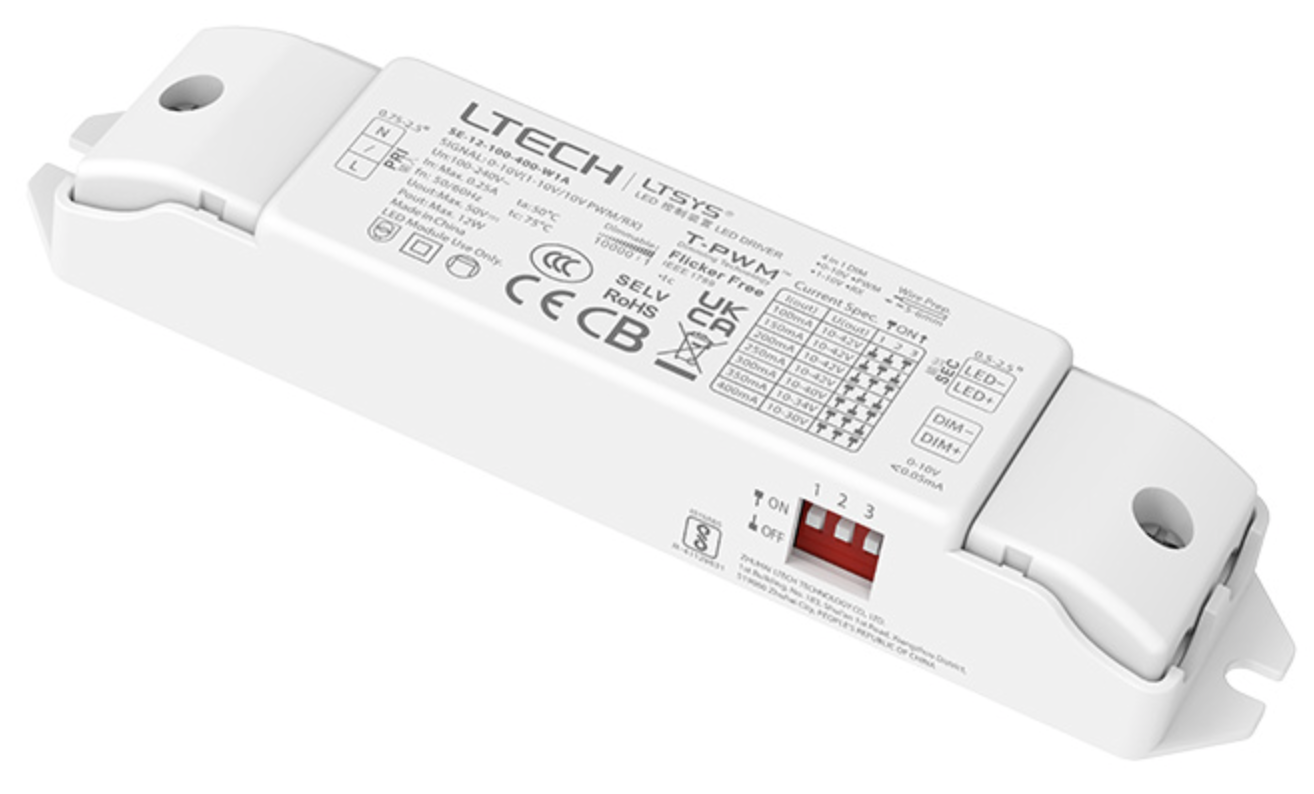 Ltech SE-12-100-400-W1A 0-10V CC 12W 100-400mA 4 in 1 Led Dimming Driver