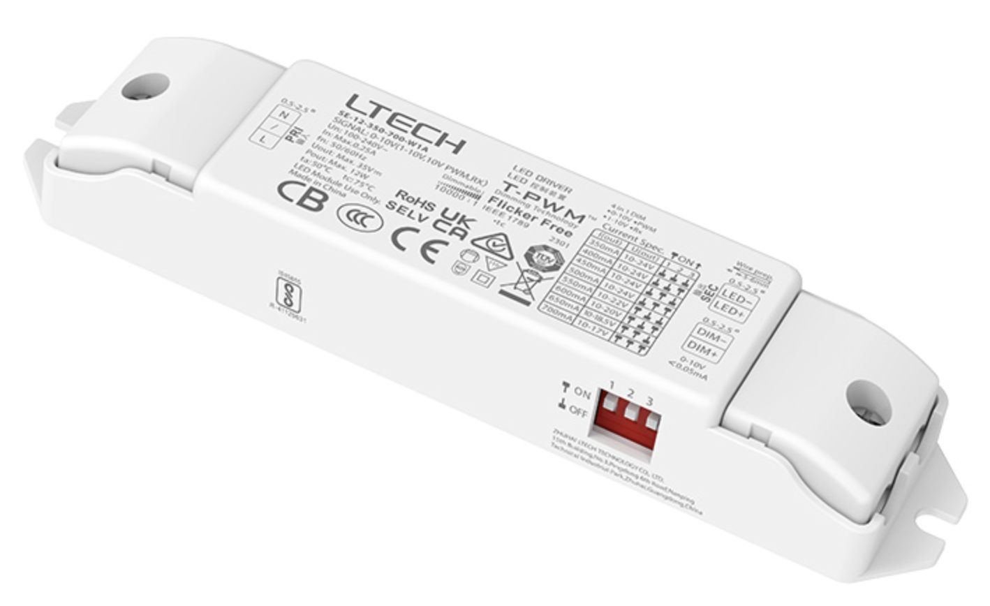 Ltech SE-12-350-700-W1A 12W 0-10V CC 350-700mA 4 in 1 LED Dimming Driver