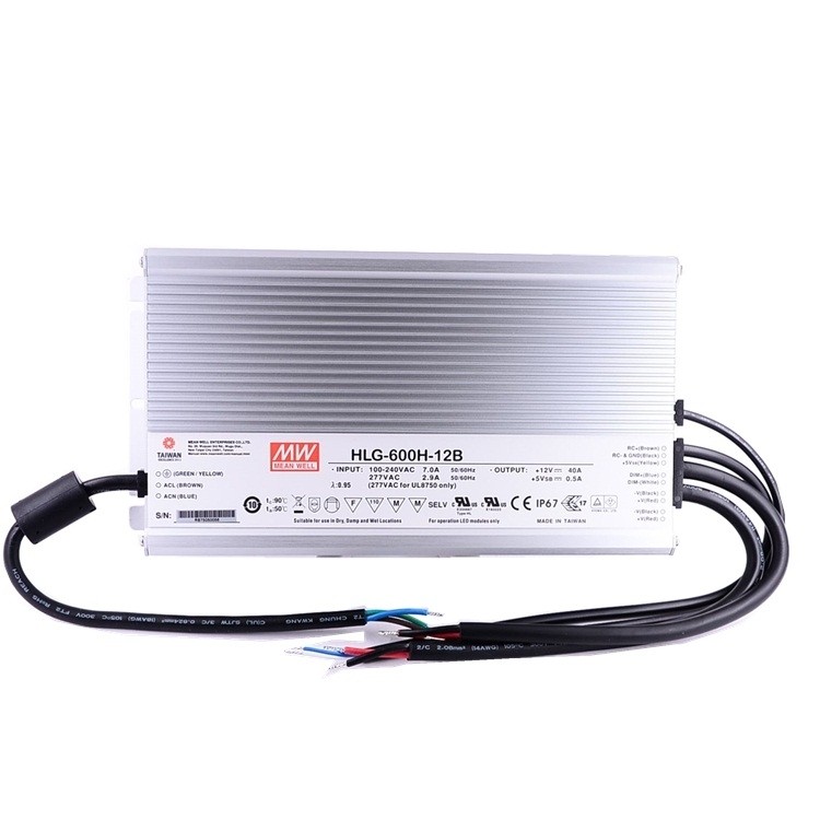 MEAN WELL 600W HLG-600H LED Driver Single Output Power Supply