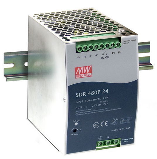 SDR-480P 480W Mean Well Single Output Industrial DIN RAIL Power Supply