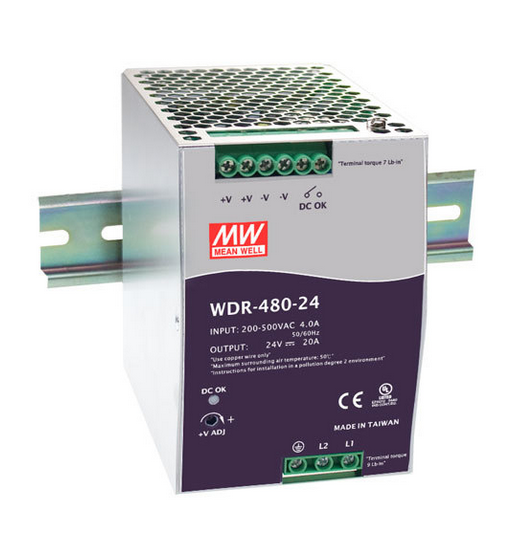 WDR-480 480W Mean Well Single Output Industrial DIN RAIL Power Supply