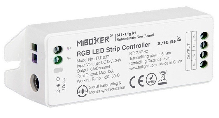 New Mi.Light FUT037 Upgraded 12V~24V Miboxer 4-Zone RGB Led Controller 2.4G Support RF Remote App Voice Control