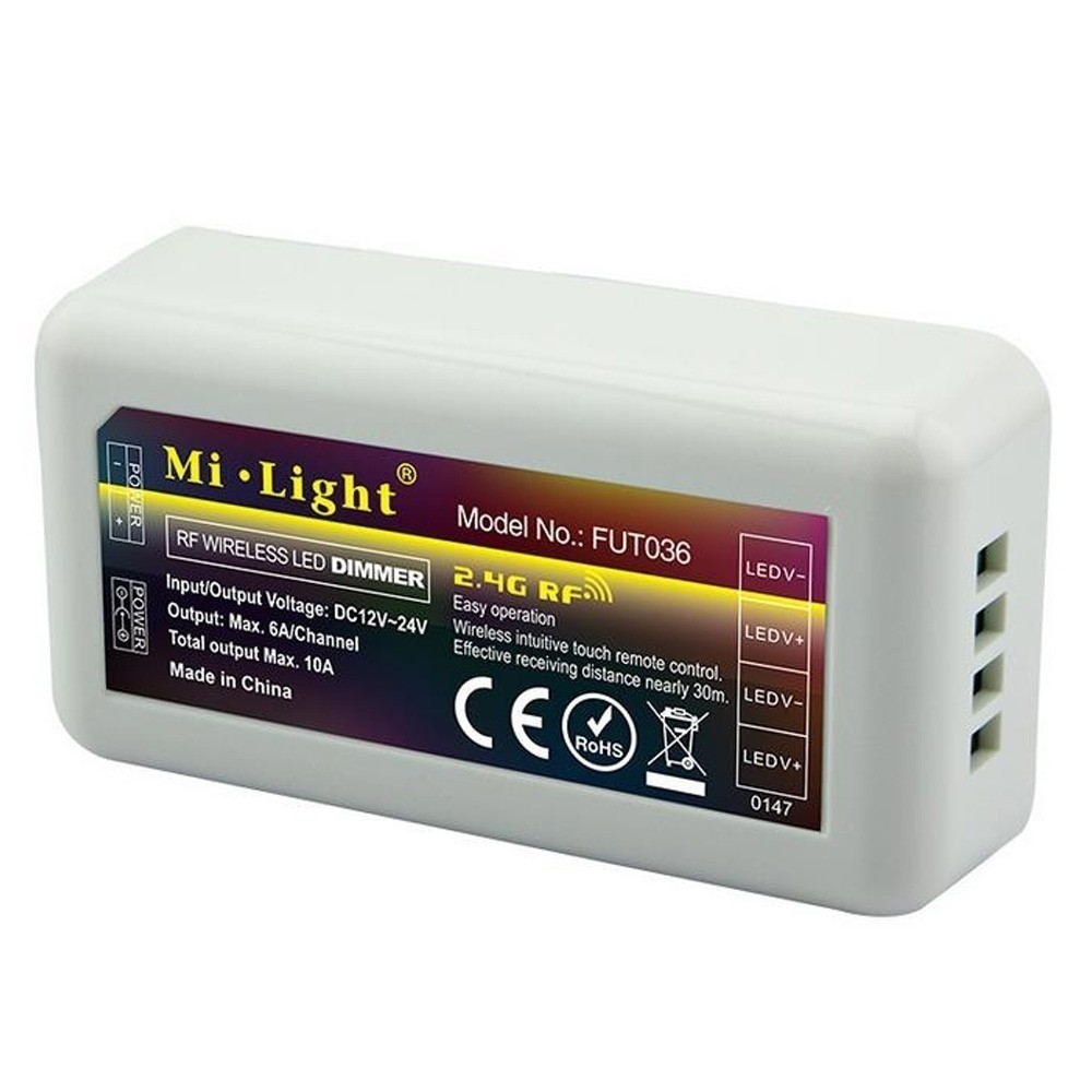 MiBoxer FUT036 Mi.Light RF Wireless 4-Zone Remote Led Decoder Control Dimmer Driver