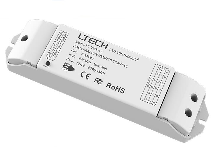 LTECH DMX RF 2.4GHz LED Wireless Wire Driver F5-DMX-4A