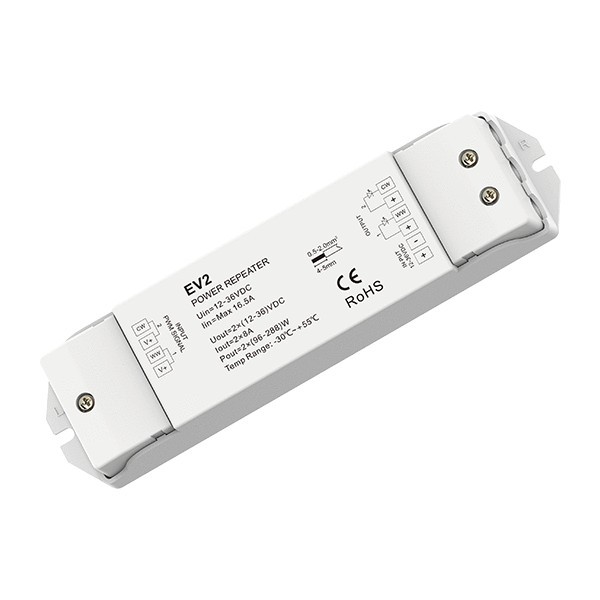 EV2 Skydance 2CH 8A 12-36V DC CV Led Power Repeater