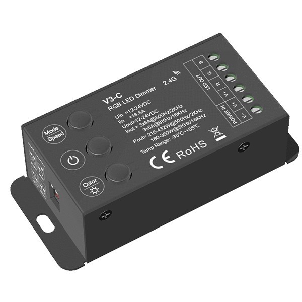 V3-C Skydance Controller 3CH 6A 12-24VDC CV RGB Led Dimmer