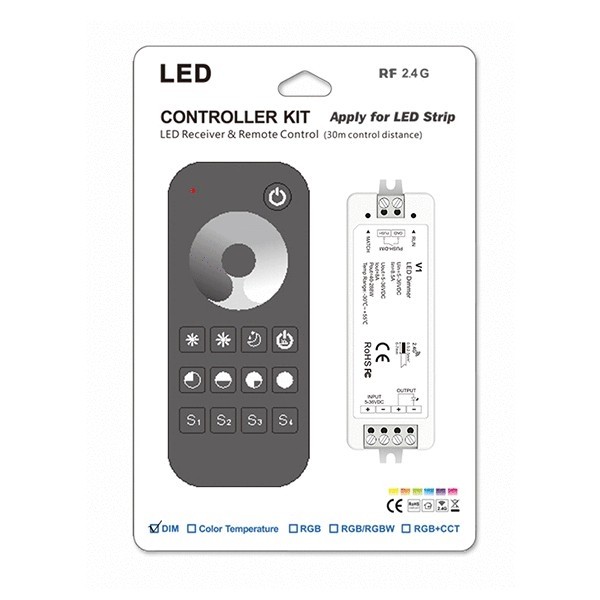 RT1 + V1 Skydance 8A 1CH Single Color Led Controller Kit
