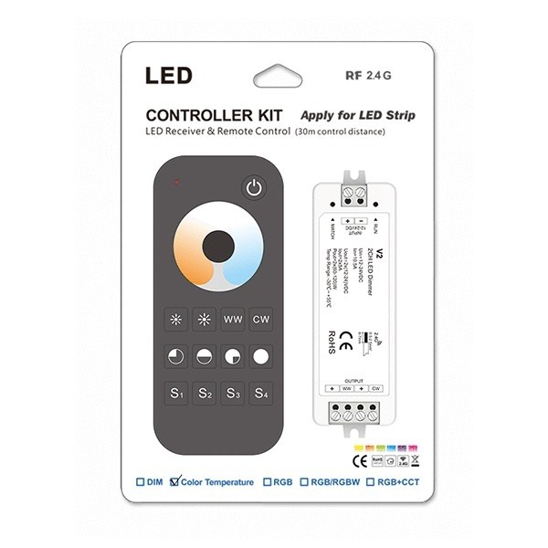 RT2 + V2 Skydance 5A 2CH Dual Color Led Controller Kit