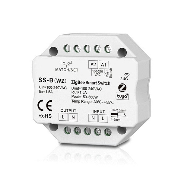 SS-B(WZ) 1CH 1.5A Skydance Tuya App ZigBee RF Push Switch Led Controller 100-240V AC