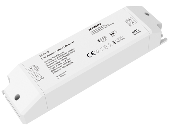 TE-40-12 Skydance Led Controller 40W 12VDC CV Triac Dimmable LED Driver