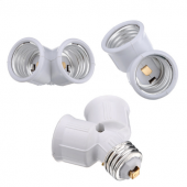 E27 Bulb Lamp Adapter Converter 1 to 2 Splitter 10Pcs